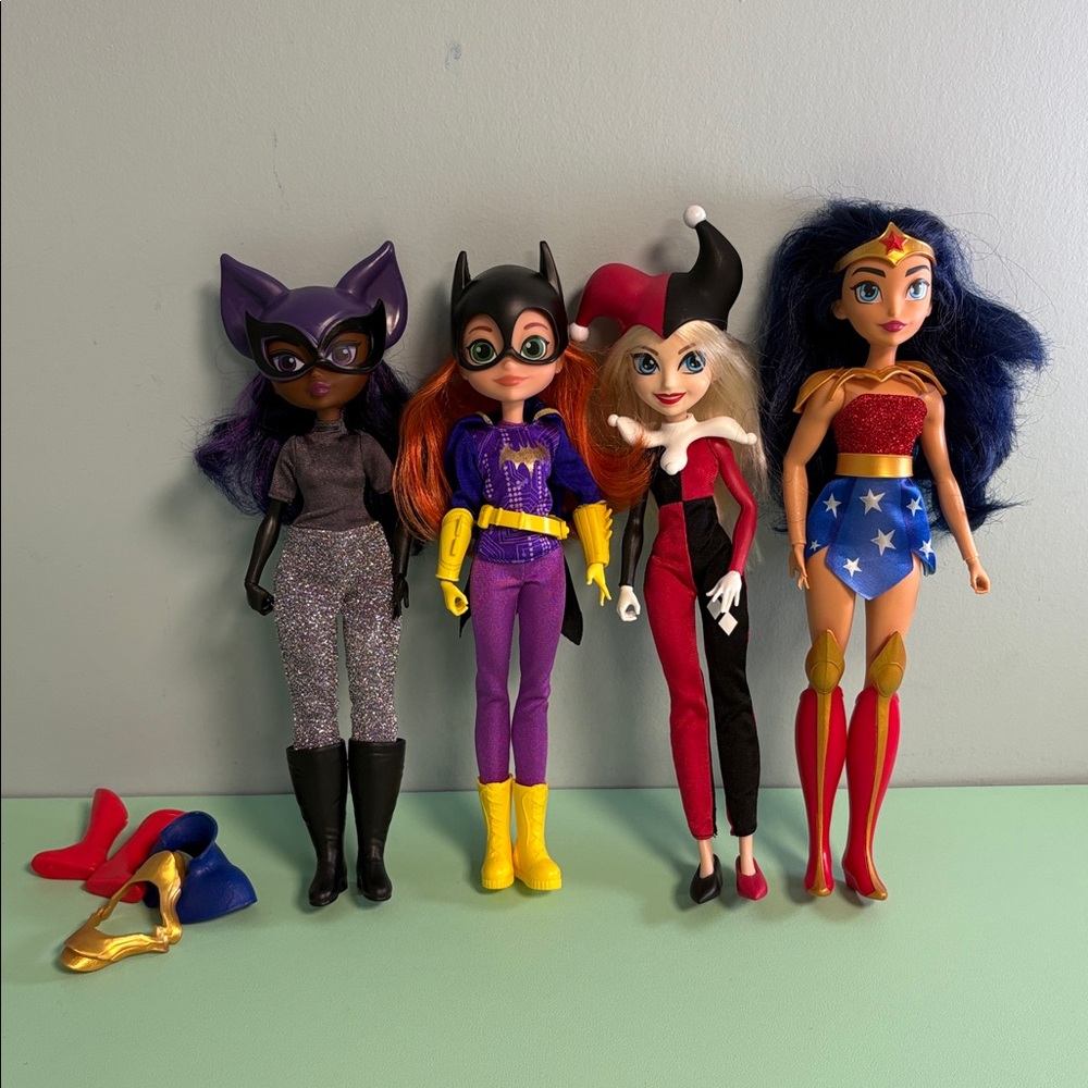 Mattel DC Super Hero Girls Lot of 4 Dolls, Super Hero Dolls, Kid Toys